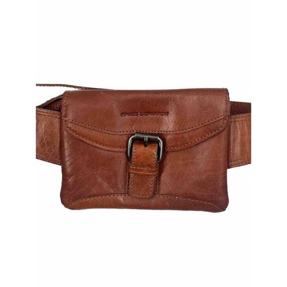 Spikes & Sparrows Handbags - Spikes & Sparrow Brown Leather Belt Bag | Genuine Leather | Adjustable Waist Bag